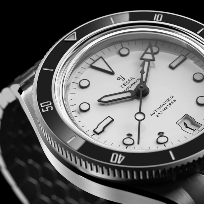 Montre Yema Superman Dato CMM.10 Auto Cadran Blanc Bracelet Acier 41MM