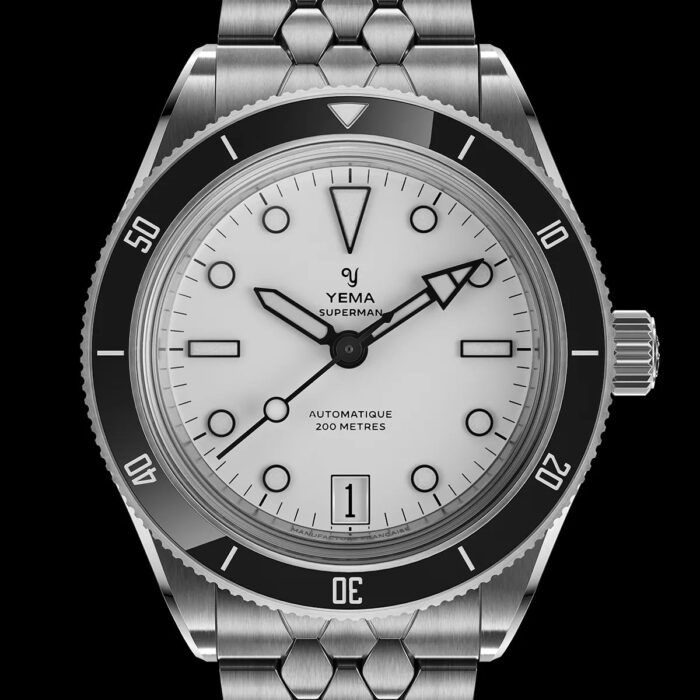 Montre Yema Superman Dato CMM.10 Auto Cadran Blanc Bracelet Acier 41MM
