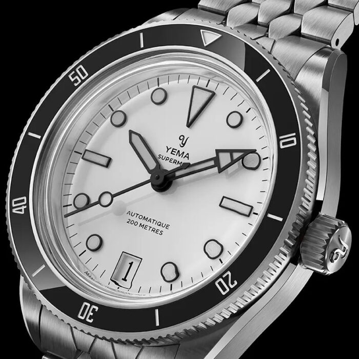 Montre Yema Superman Dato CMM.10 Auto Cadran Blanc Bracelet Acier 41MM