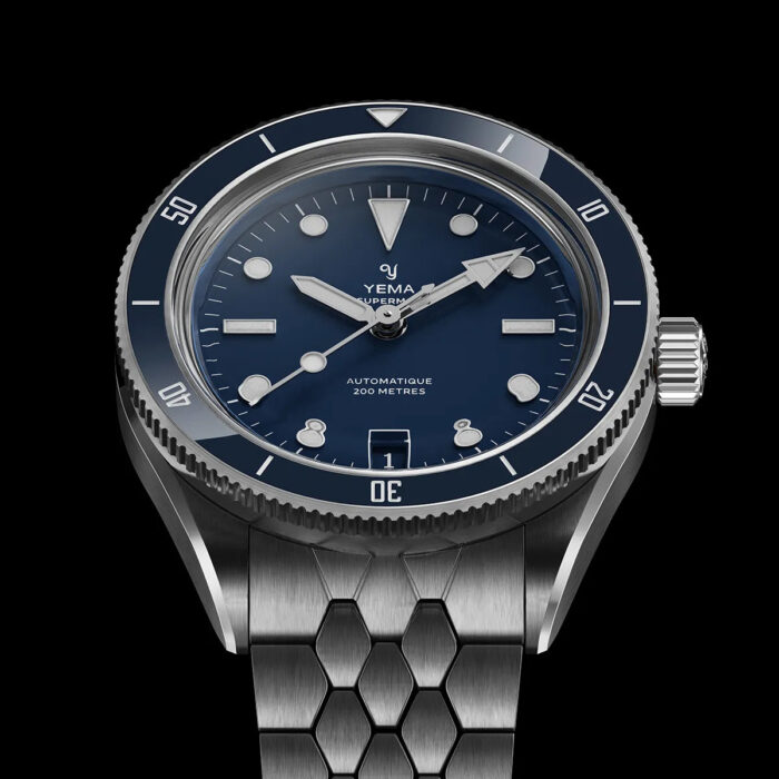 Montre Yema Superman Dato CMM.10 Auto Cadran Bleu Bracelet Acier 41MM
