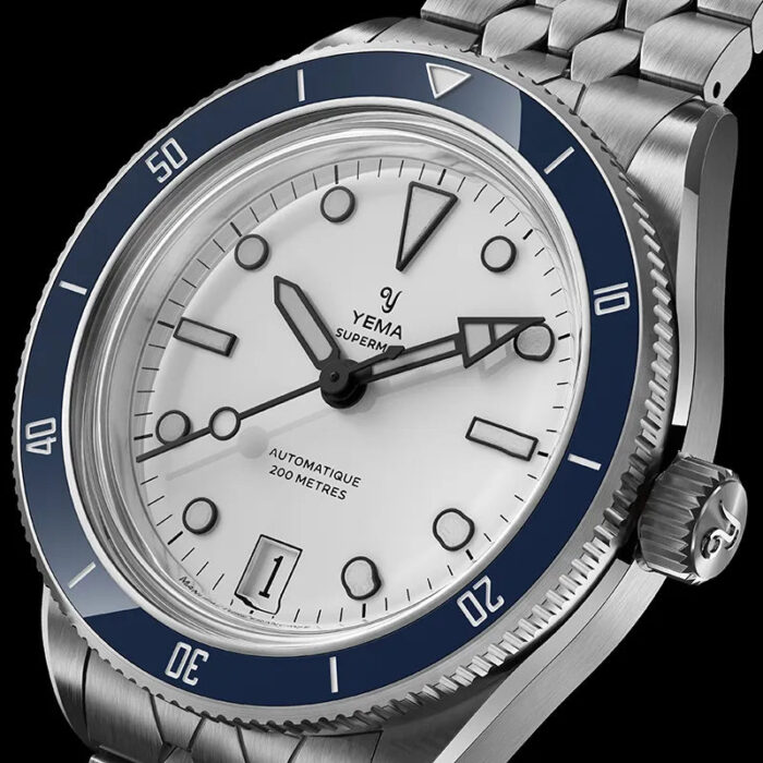 Montre Yema Superman Dato CMM.10 Auto Cadran Blanc Bracelet Acier 41MM