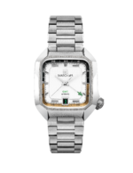Montre MARCH LA.B AM2 Slim GMT Auto Shelter Cadran Blanc Bracelet Acier 36MM