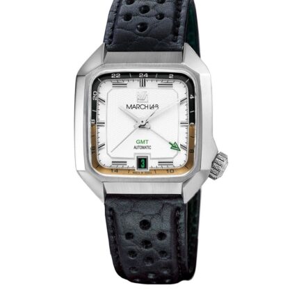 Montre MARCH LA.B AM2 Slim GMT Auto Shelter Cadran Blanc Bracelet Acier 36MM
