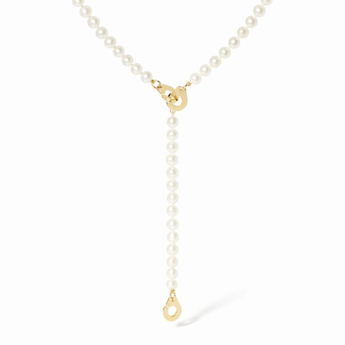 Collier Dinh Van 3 Menottes Moyen Modèle Perles Or Jaune