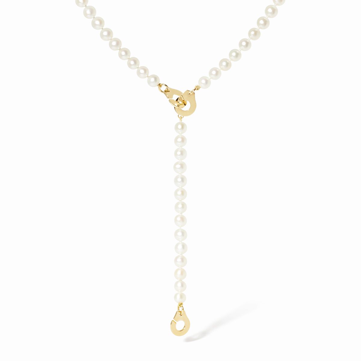 Collier Dinh Van 3 Menottes Moyen Modèle Perles Or Jaune