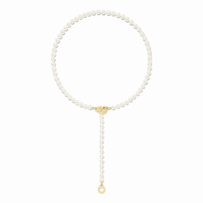 Collier Dinh Van 3 Menottes Moyen Modèle Perles Or Jaune