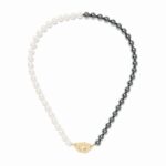 Collier Dinh Van Menottes Moyen Modèle Perles et Hématites Or Jaune