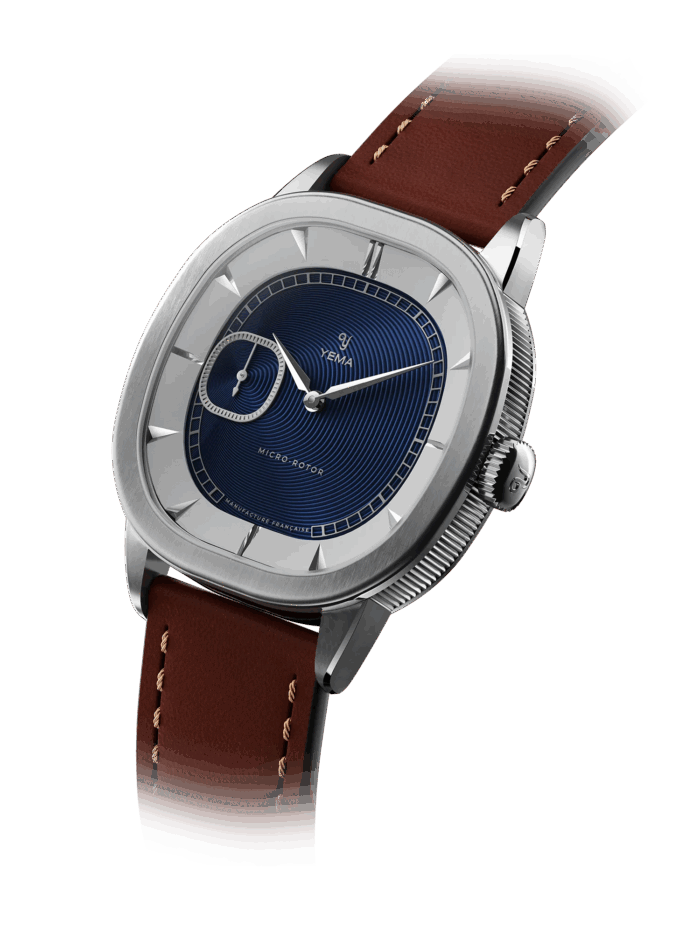 Montre Yema Granvelle CMM.20 Auto Cadran Bleu Bracelet Cuir 39MM