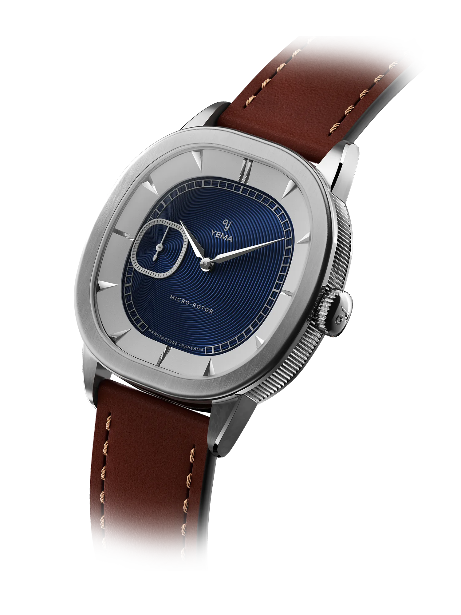 Yema Granvelle Watch CMM.20 Auto Blue Dial Leather Bracelet 39MM
