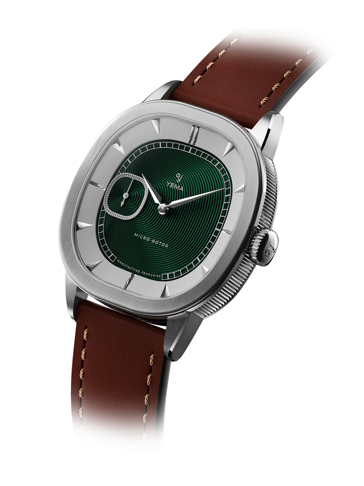 Yema Granvelle Watch CMM.20 Auto Green Dial Leather Bracelet 39MM