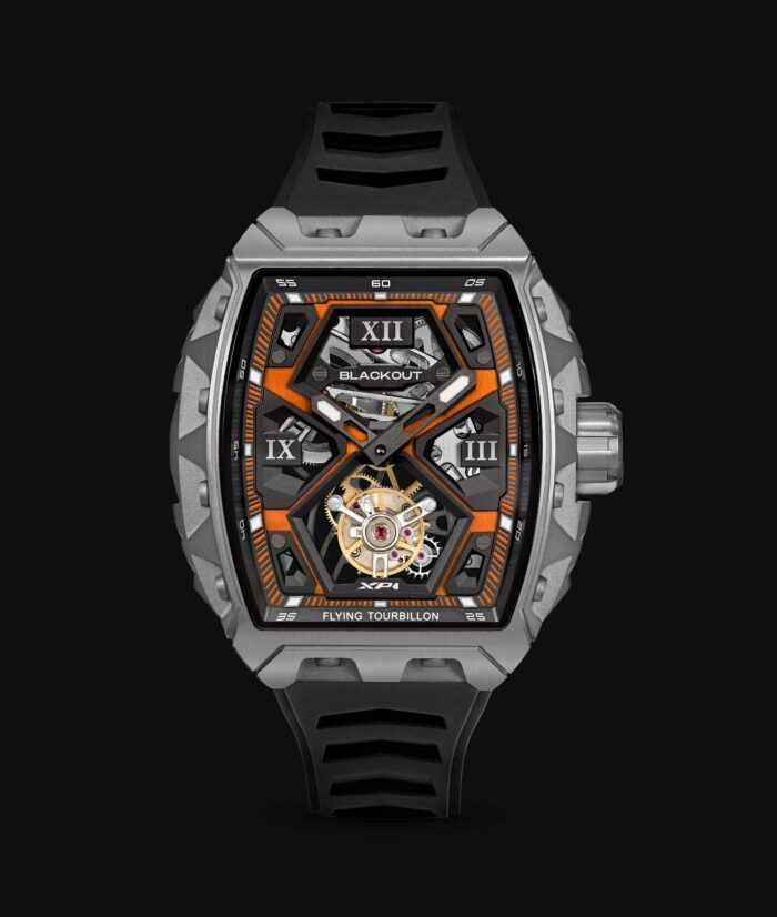 Montre Blackout Watches XP1 Tourbillon Ti Orange Bracelet Caoutchouc 44MM