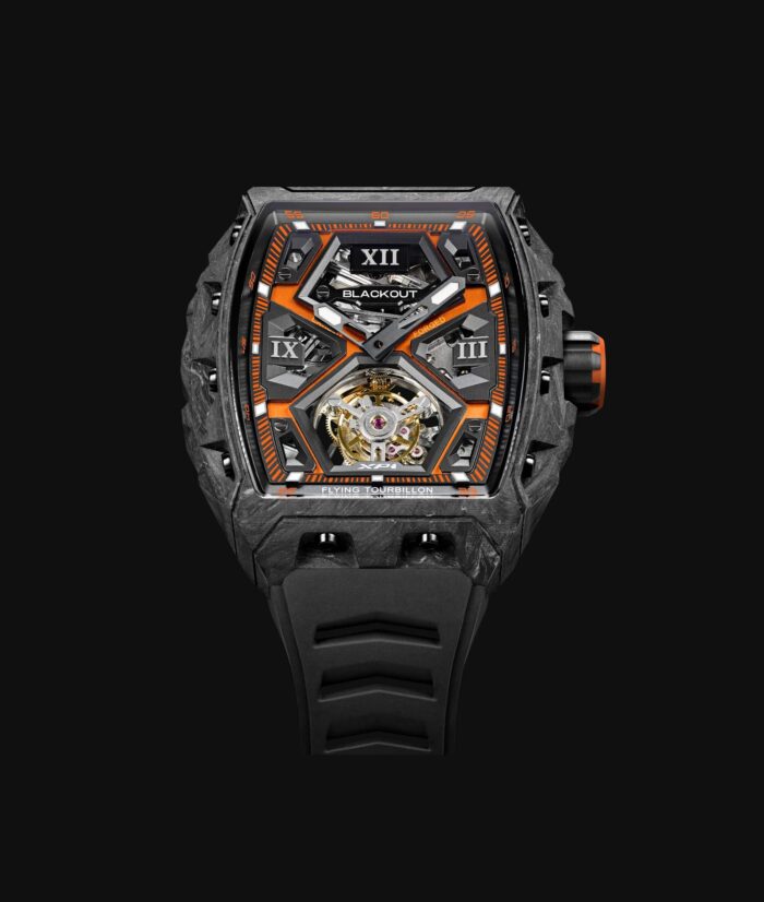 Montre Blackout Watches XP1 Tourbillon Orange Racing Bracelet Caoutchouc 44MM