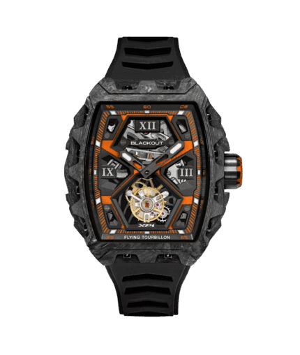 Montre Blackout Watches XP1 Tourbillon Orange Racing Bracelet Caoutchouc 44MM