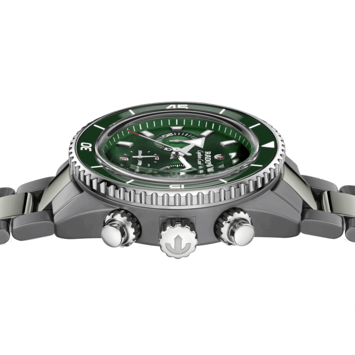 Montre Rado Captain Cook Auto High Tech Ceramic Chronograph Cadran Vert Bracelet Ceramique 43MM
