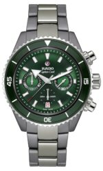Montre Rado Captain Cook Auto High Tech Ceramic Chronograph Cadran Vert Bracelet Ceramique 43MM