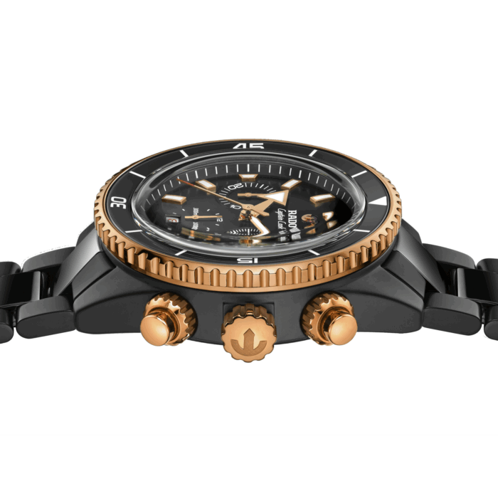 Montre Rado Captain Cook Auto High Tech Ceramic Chronograph Cadran Noir Bracelet Céramique 43MM