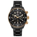 Montre Rado Captain Cook Auto High Tech Ceramic Chronograph Cadran Noir Bracelet Céramique 43MM