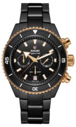 Montre Rado Captain Cook Auto High Tech Ceramic Chronograph Cadran Noir Bracelet Céramique 43MM
