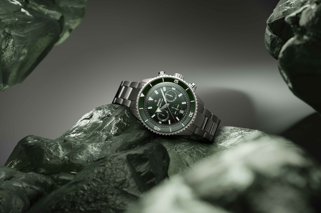 Montre Rado Captain Cook Auto High Tech Ceramic Chronograph Cadran Vert Bracelet Ceramique 43MM