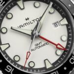 Montre Hamilton Khaki Navy Scuba Auto GMT Cadran Argenté Bracelet Acier 43MM