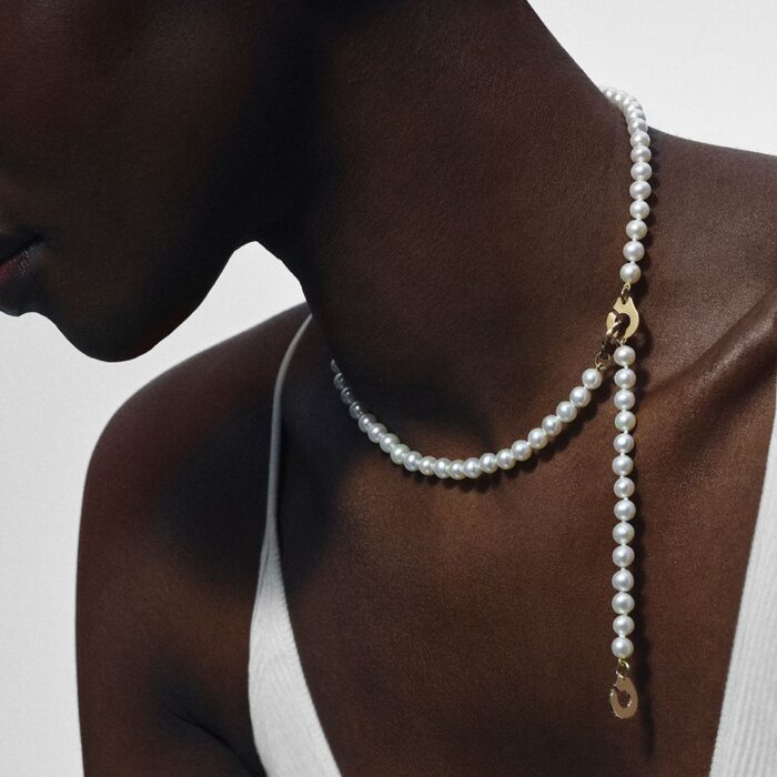 Collier Dinh Van 3 Menottes Moyen Modèle Perles Or Jaune