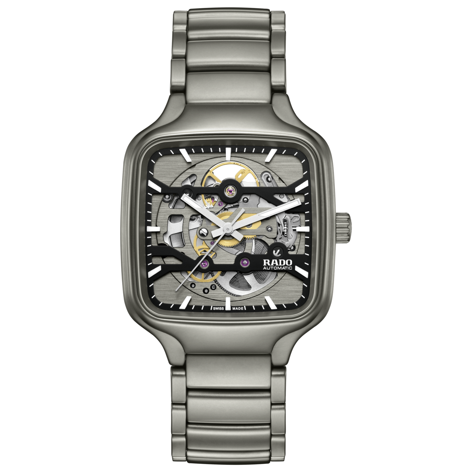 Montre Rado True Square Skeleton Auto Bracelet Céramique 38MM
