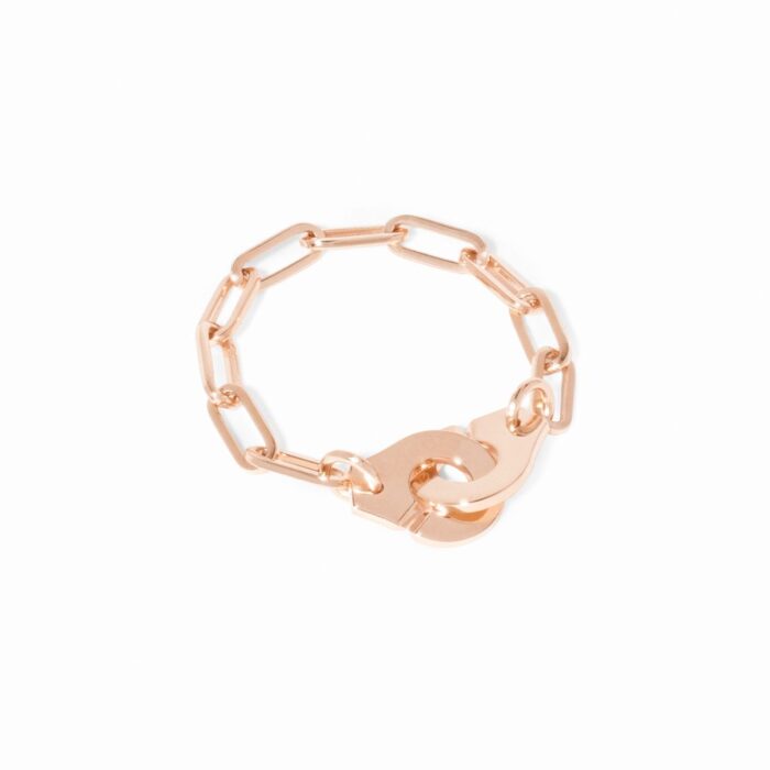 Bague Dinh Van Menottes sur Chaîne Or Rose
