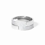 Bague Dinh Van Seventies Moyen Modèle Diamants Or Blanc