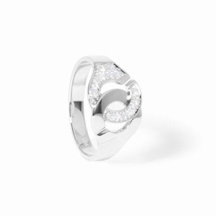 Bague Dinh Van Menottes Petit Modèle Diamants Or Blanc