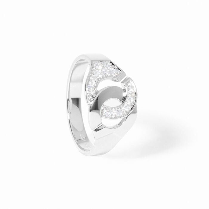 Bague Dinh Van Menottes Petit Modèle Diamants Or Blanc
