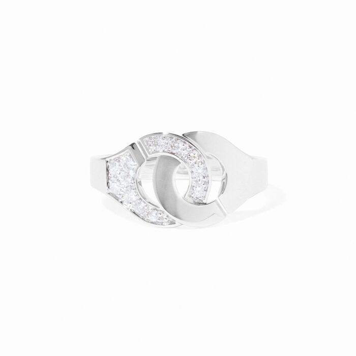 Bague Dinh Van Menottes Petit Modèle Diamants Or Blanc