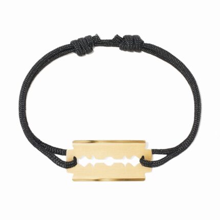 Bracelet Dinh Van Lame de Rasoir sur Cordon Moyen Modèle Or Jaune