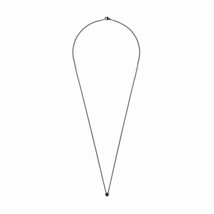 Collier Dinh Van Le Cube Diamant sur Chaîne Diamant Noir Titane