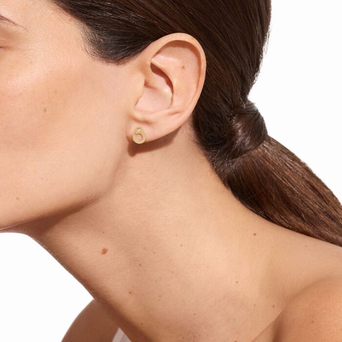 Puces D'oreilles Dinh Van Menottes Diamants Or Jaune