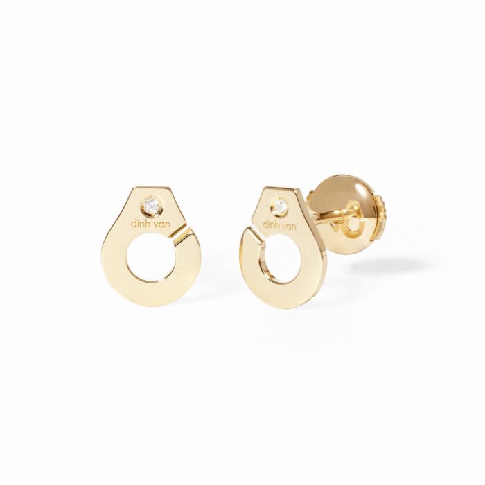 Puces D'oreilles Dinh Van Menottes Diamants Or Jaune