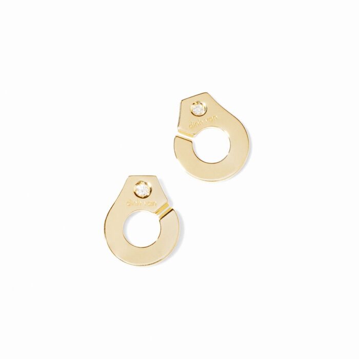 Puces D'oreilles Dinh Van Menottes Diamants Or Jaune