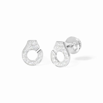 Puces D'oreilles Dinh Van Menottes Diamants Or Blanc