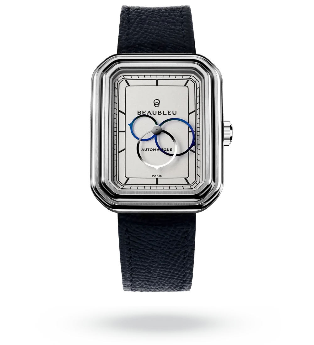 Montre Beaubleu Ecce Figura Alba Auto Cadran Blanc Bracelet Cuir