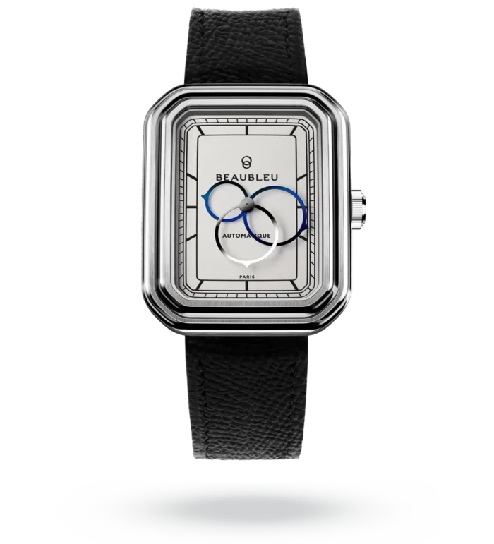 Montre Beaubleu Ecce Figura Alba Auto Cadran Blanc Bracelet Cuir