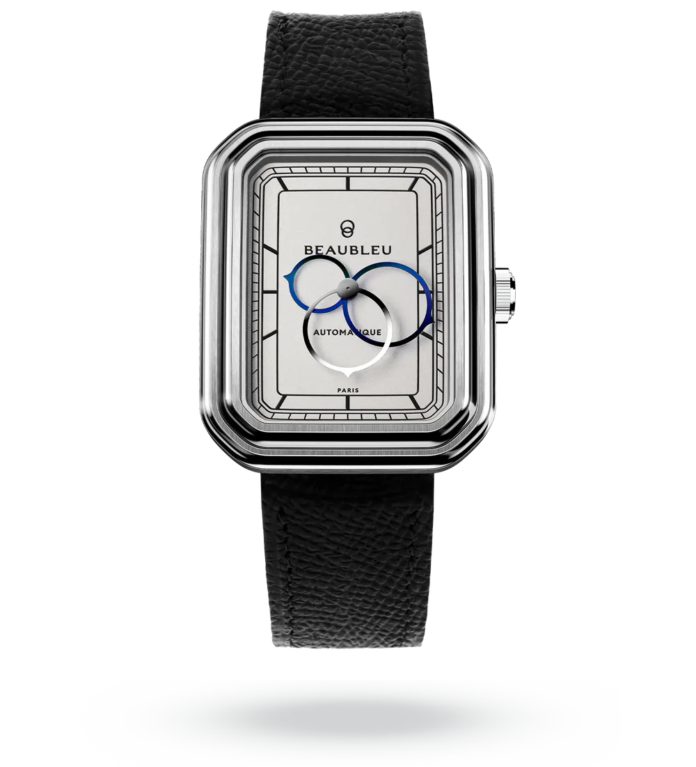 Montre Beaubleu Ecce Figura Alba Auto Cadran Blanc Bracelet Cuir