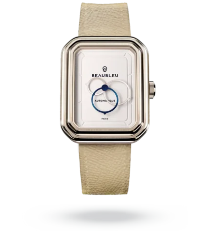 Montre Beaubleu Ecce Figura Lys Auto Cadran Blanc Bracelet Cuir