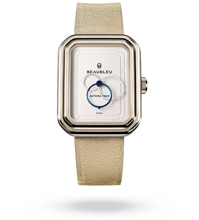 Montre Beaubleu Ecce Figura Lys Auto Cadran Blanc Bracelet Cuir