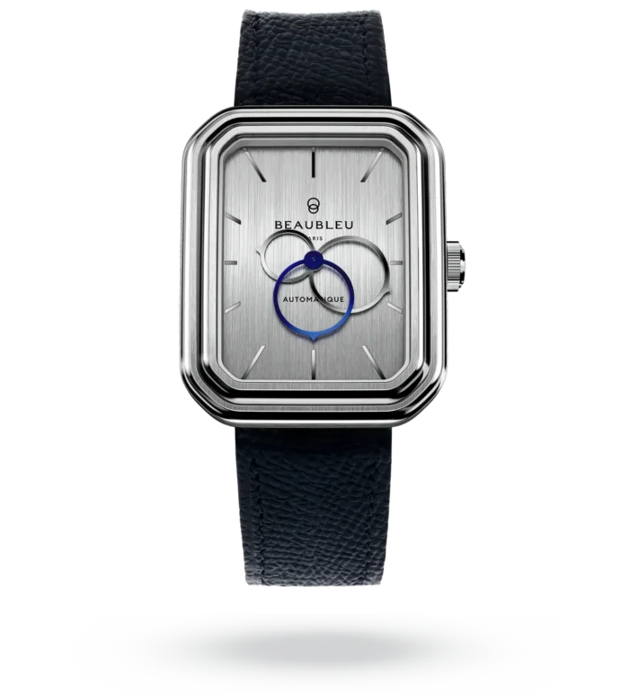 Montre Beaubleu Ecce Figura Vesperal Auto Cadran Argenté Bracelet Cuir