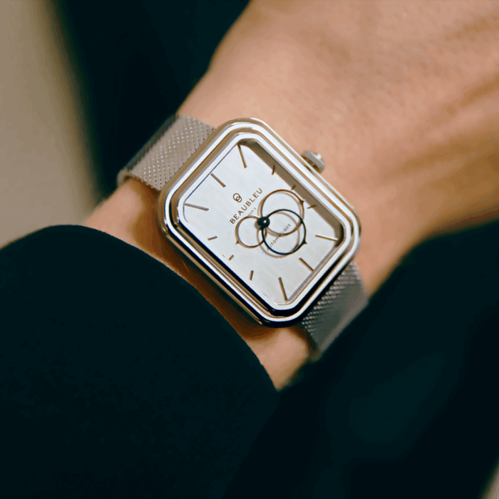 Montre Beaubleu Ecce Figura Vesperal Auto Cadran Argenté Bracelet Acier