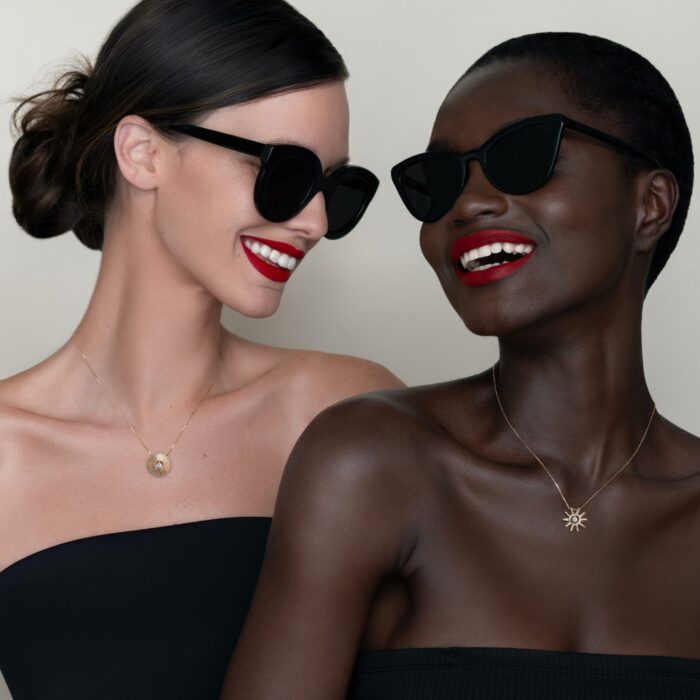 Collier La Brune & La Blonde Lune & Soleil Pleine Lune Diamant Or Jaune