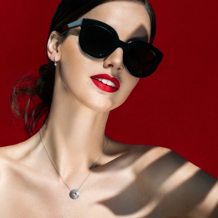Collier La Brune & La Blonde Lune & Soleil Pleine Lune Diamant Or Blanc