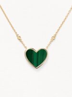 Collier Poiray L'attrape-cœur Moyen Modèle Malachite Or Jaune