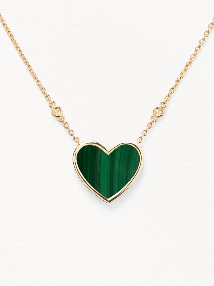 Collier Poiray L'attrape-cœur Moyen Modèle Malachite Or Jaune