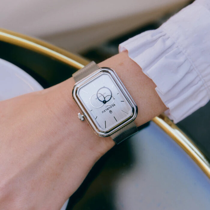 Montre Beaubleu Ecce Figura Vesperal Auto Cadran Argenté Bracelet Acier