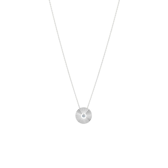 Collier La Brune & La Blonde Lune & Soleil Mini Lune Diamant Or Blanc